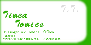 timea tomics business card
